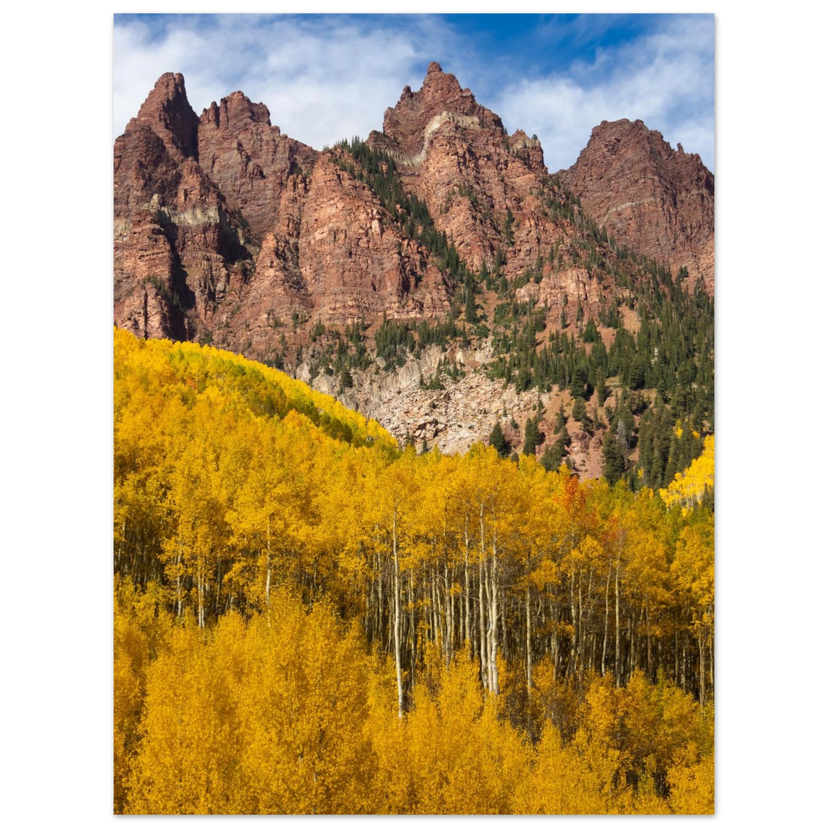Maroon Bells, Colorado. Print only. Frame not included.
