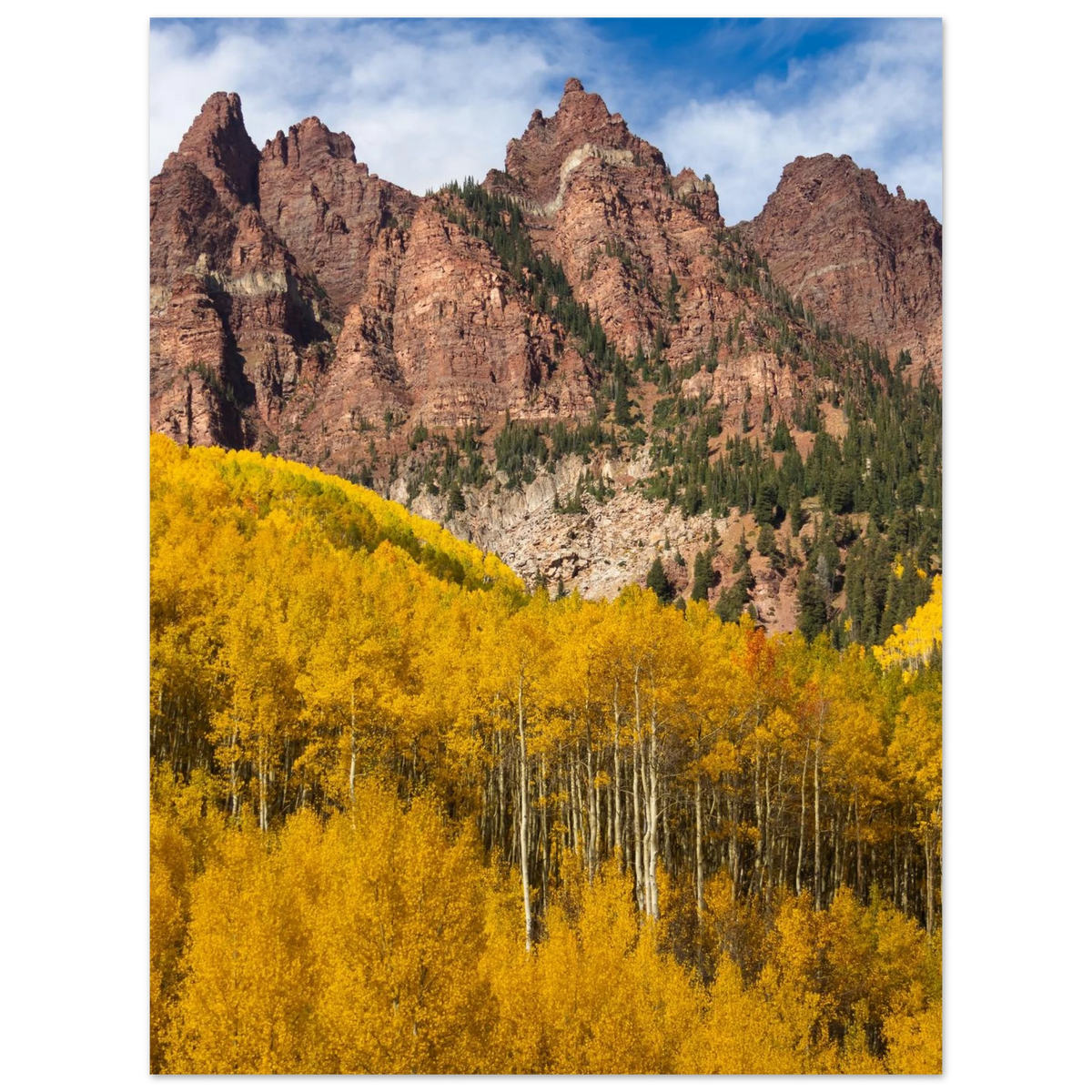 Maroon Bells, Colorado. Print only. Frame not included.