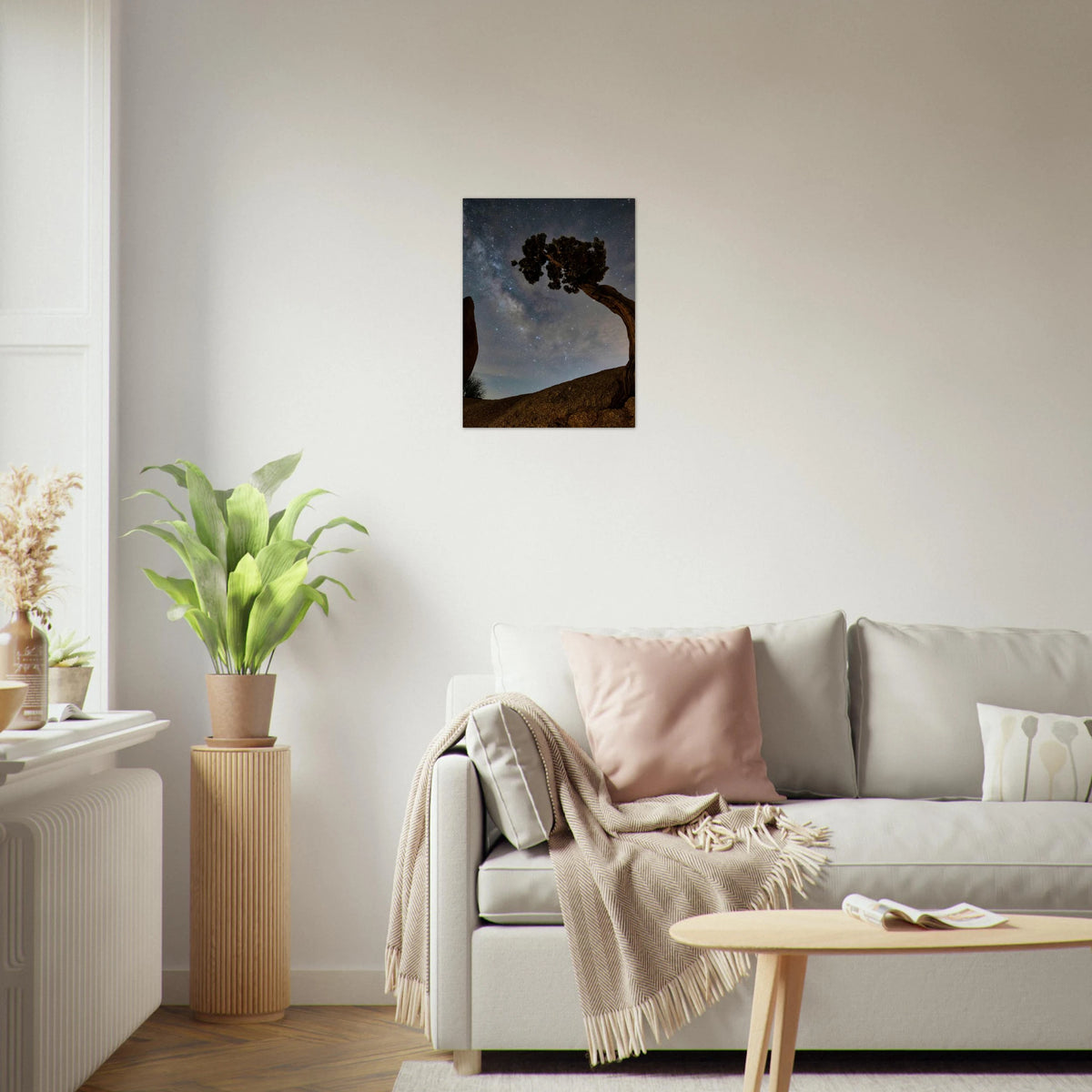 Joshua Tree, California print, unframed, on a white living-room wall. Print only. Frame not included.