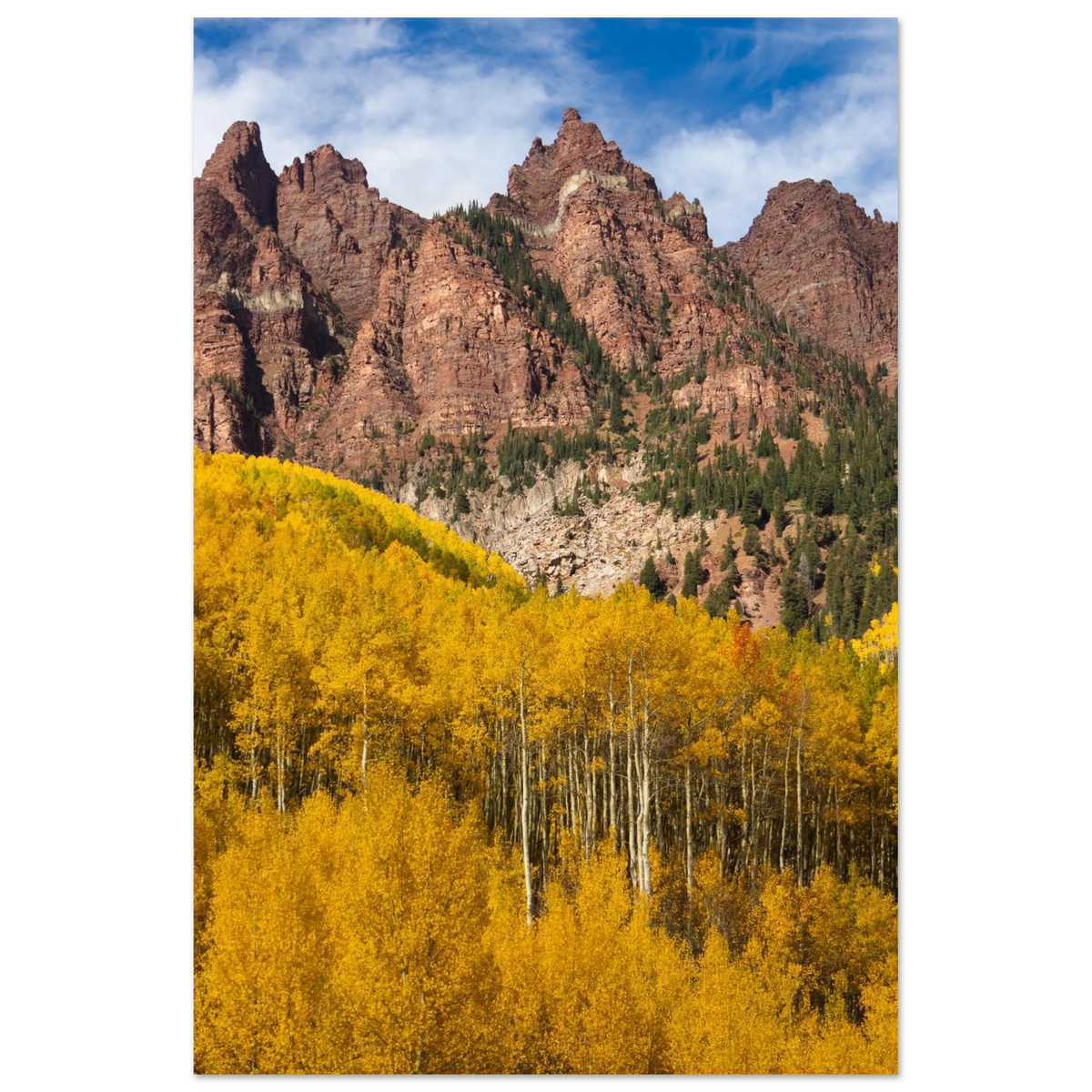 Maroon Bells, Colorado. Print only. Frame not included.