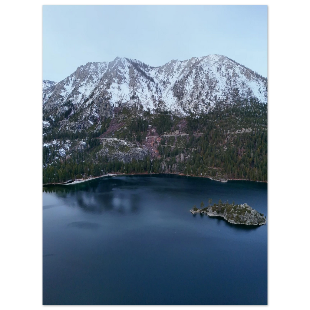 Lake Tahoe in Winter, California & Nevada. Print only. Frame not included.