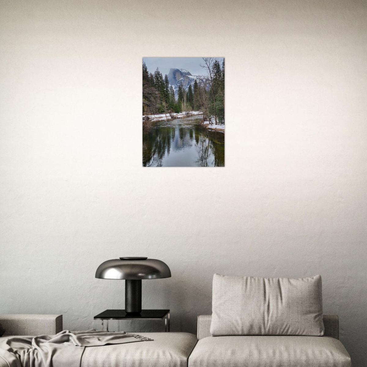Yosemite Valley in Winter, California print, unframed, on a wall. Print only. Frame not included.